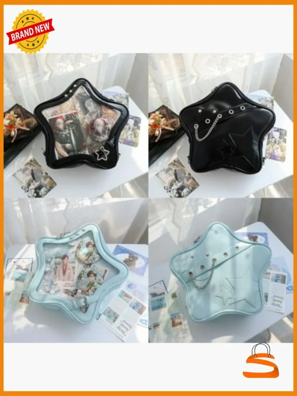 Star Shape Ita Bag Crossbody Backpack with Insert
